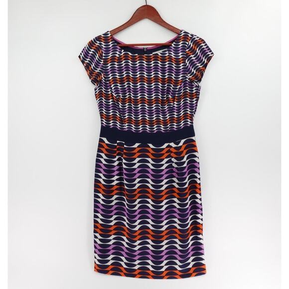 Boden Kensington Dress 4 Mod Geo Print Silk-Blend Modest - Picture 1 of 16